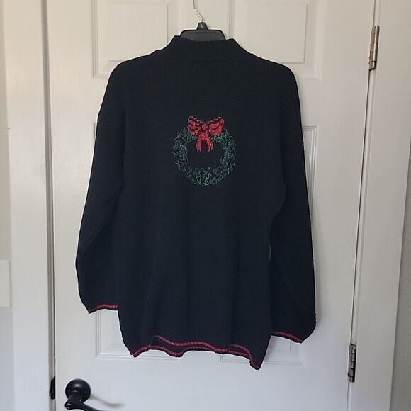 Nut Cracker Christmas Pullover Knit Mock Neck Sweater ~ Sz M ~ Black - Picture 3 of 5